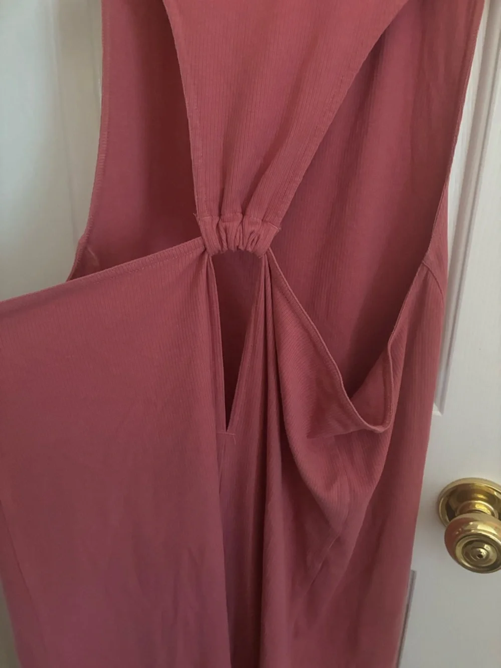adidas Sleeveless Coral-Pink Maxi Dress with Front Slit - Picture 6 of 8